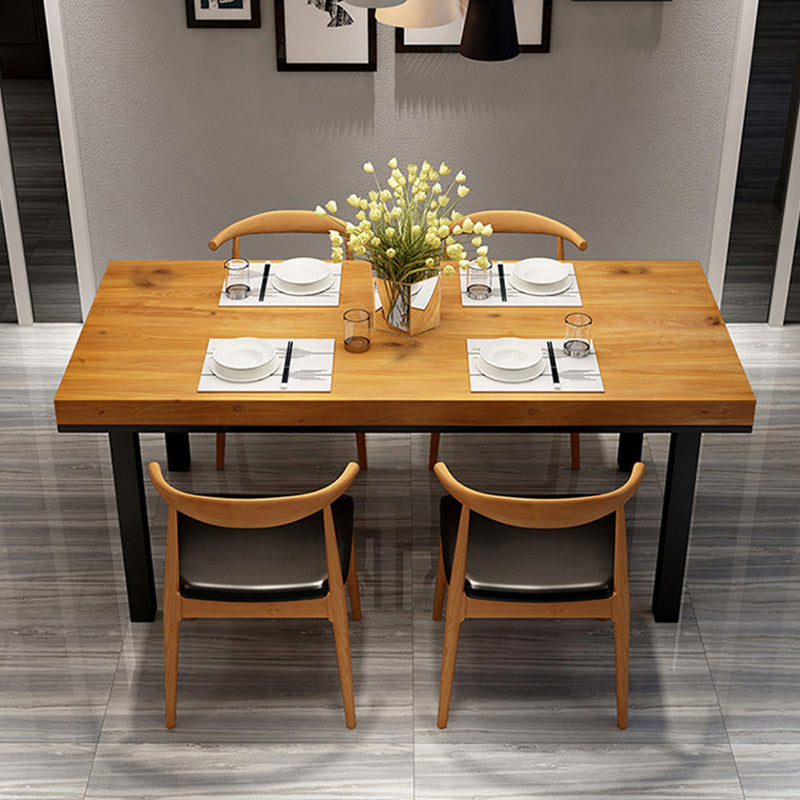 Light Wood Finish Industrial Dining Set 1/2/5 Pcs Pine Wood Dinette Set