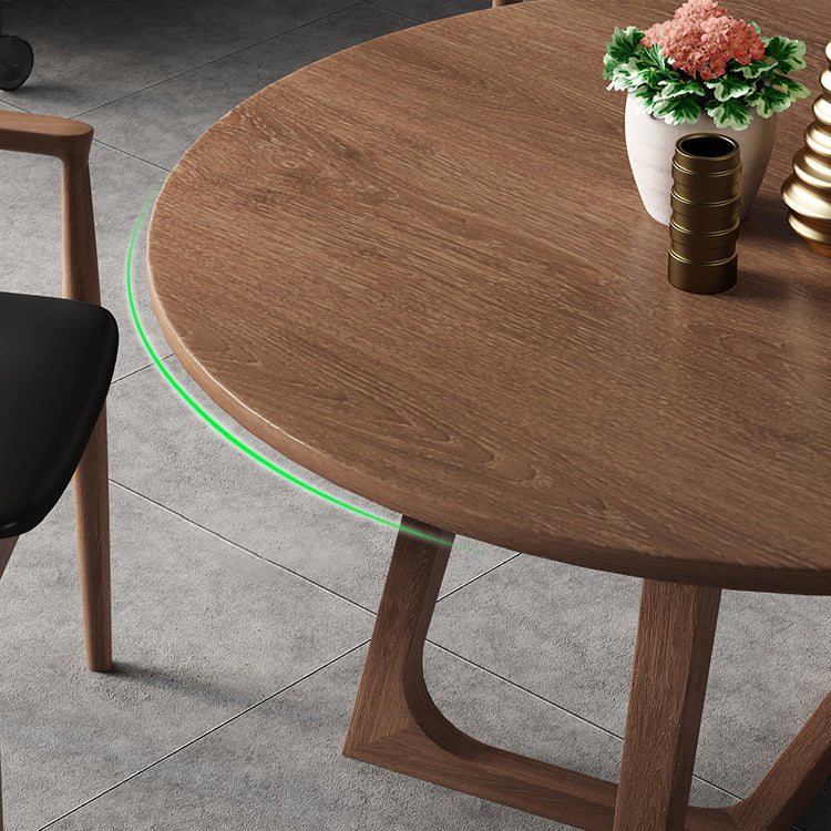 Modern Style Dinette Set 1/2/3/4/5 Pcs Round Solid Wood Dinette Table with Dining Chair