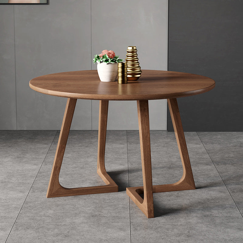 Modern Style Dinette Set 1/2/3/4/5 Pcs Round Solid Wood Dinette Table with Dining Chair