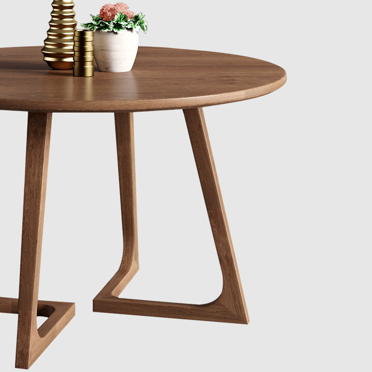 Modern Style Dinette Set 1/2/3/4/5 Pcs Round Solid Wood Dinette Table with Dining Chair