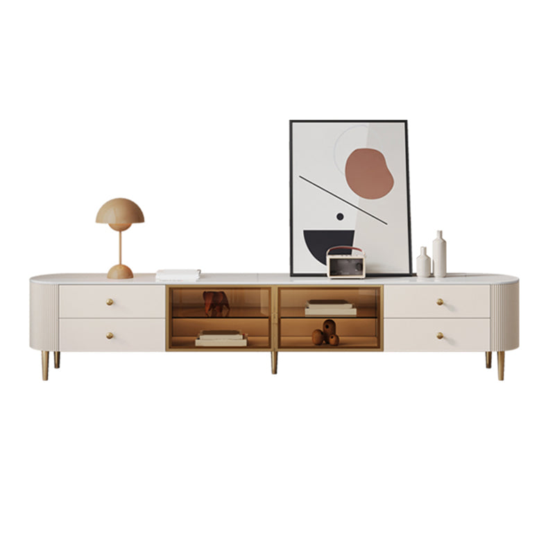 Modern Media Console TV Stand Stone TV Stand Console with Drawers