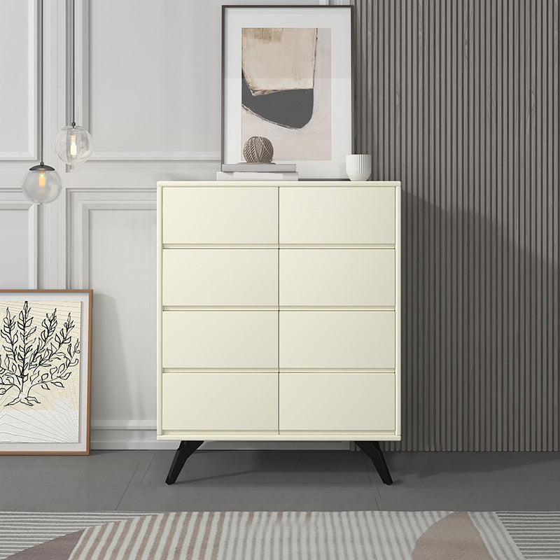 Contemporary Double Dresser Rubber Wood Horizontal Storage Chest Dresser for Bedroom