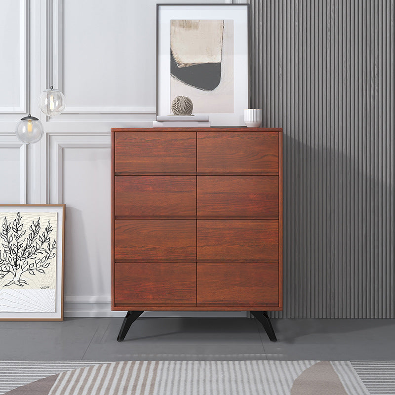 Contemporary Double Dresser Rubber Wood Horizontal Storage Chest Dresser for Bedroom