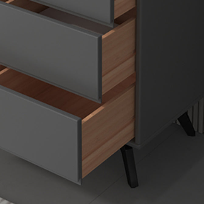 Contemporary Double Dresser Rubber Wood Horizontal Storage Chest Dresser for Bedroom