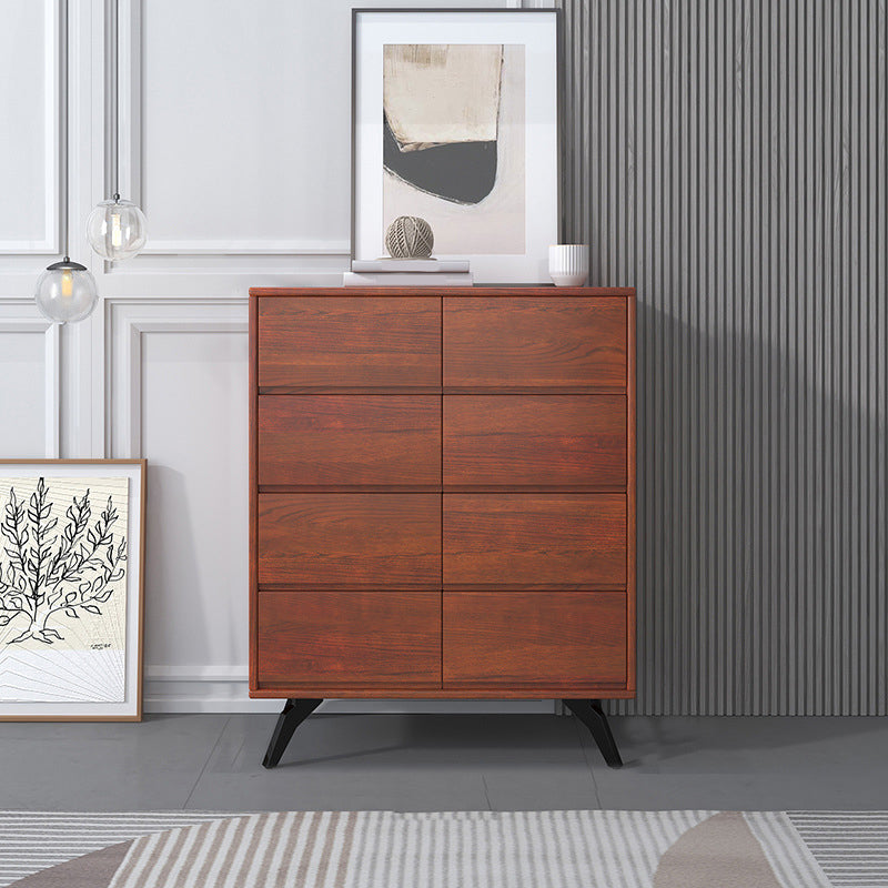 Contemporary Double Dresser Rubber Wood Horizontal Storage Chest Dresser for Bedroom