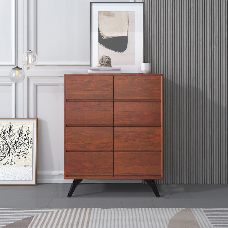 Contemporary Double Dresser Rubber Wood Horizontal Storage Chest Dresser for Bedroom