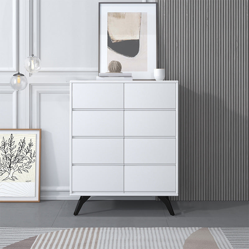 Contemporary Double Dresser Rubber Wood Horizontal Storage Chest Dresser for Bedroom