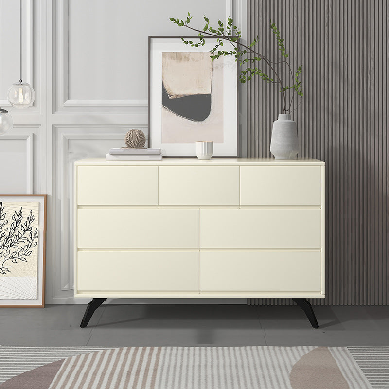 Contemporary Double Dresser Rubber Wood Horizontal Storage Chest Dresser for Bedroom