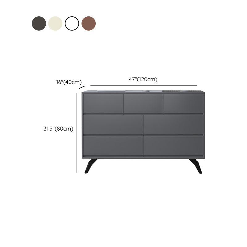 Contemporary Double Dresser Rubber Wood Horizontal Storage Chest Dresser for Bedroom