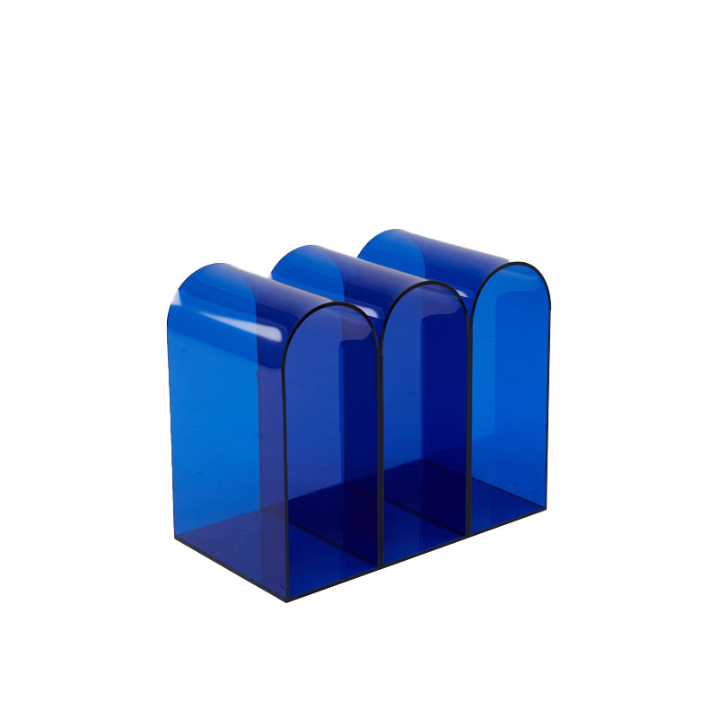 Contemporary Antique Finish Shelf Bookcase Geometric Bookshelf