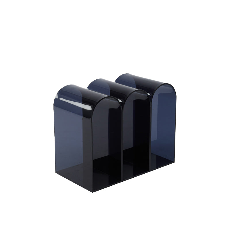 Contemporary Antique Finish Shelf Bookcase Geometric Bookshelf