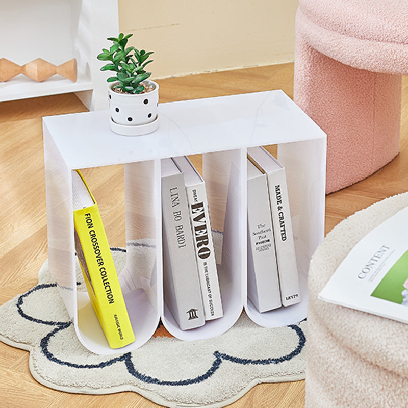 Contemporary Antique Finish Shelf Bookcase Geometric Bookshelf