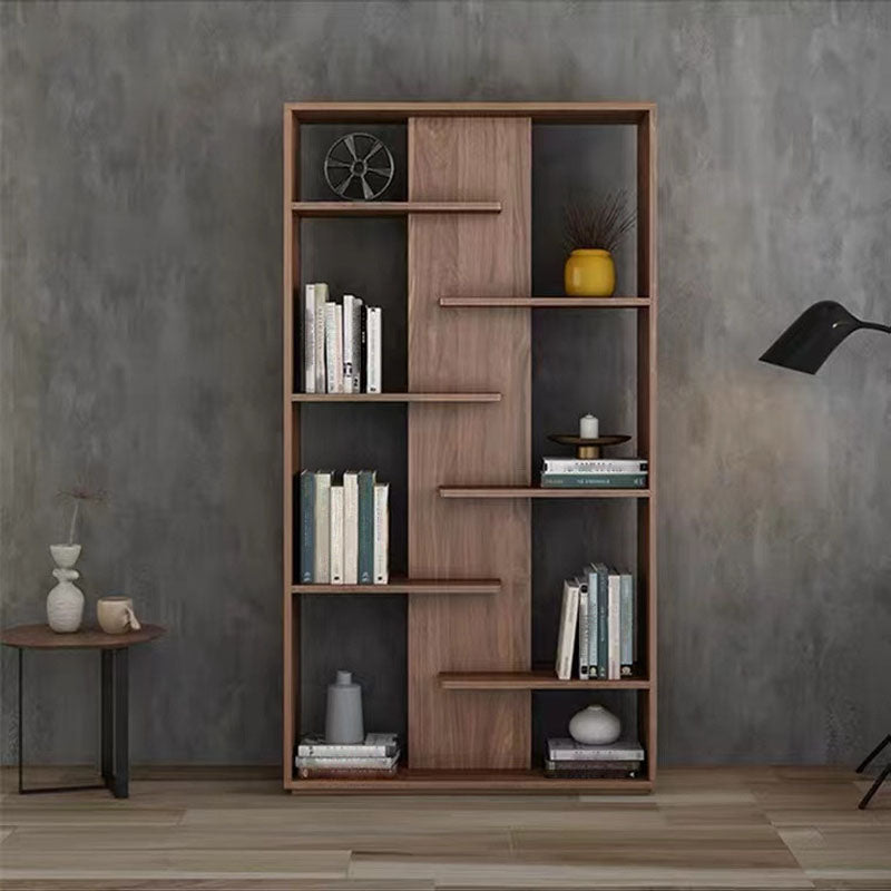 Contemporary Open Back Standard Bookshelf Wood Bookcase with Shelves