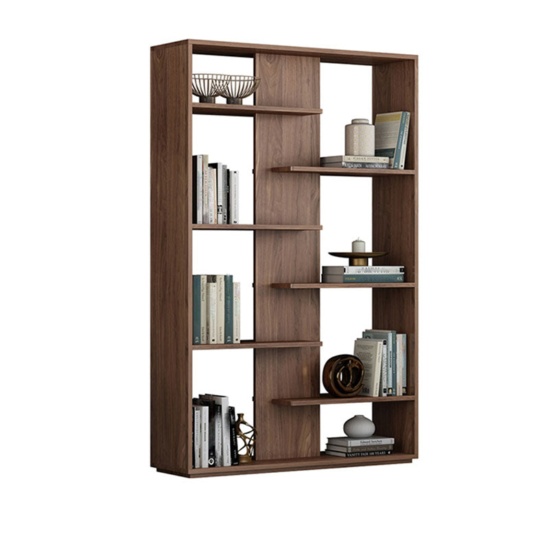 Contemporary Open Back Standard Bookshelf Wood Bookcase with Shelves