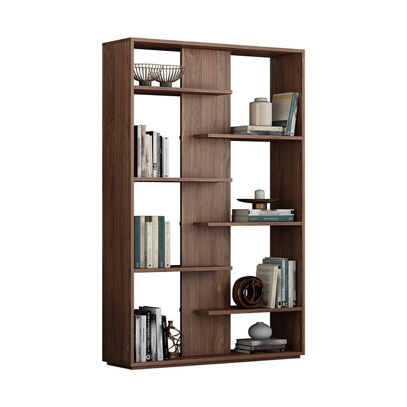 Contemporary Open Back Standard Bookshelf Wood Bookcase with Shelves