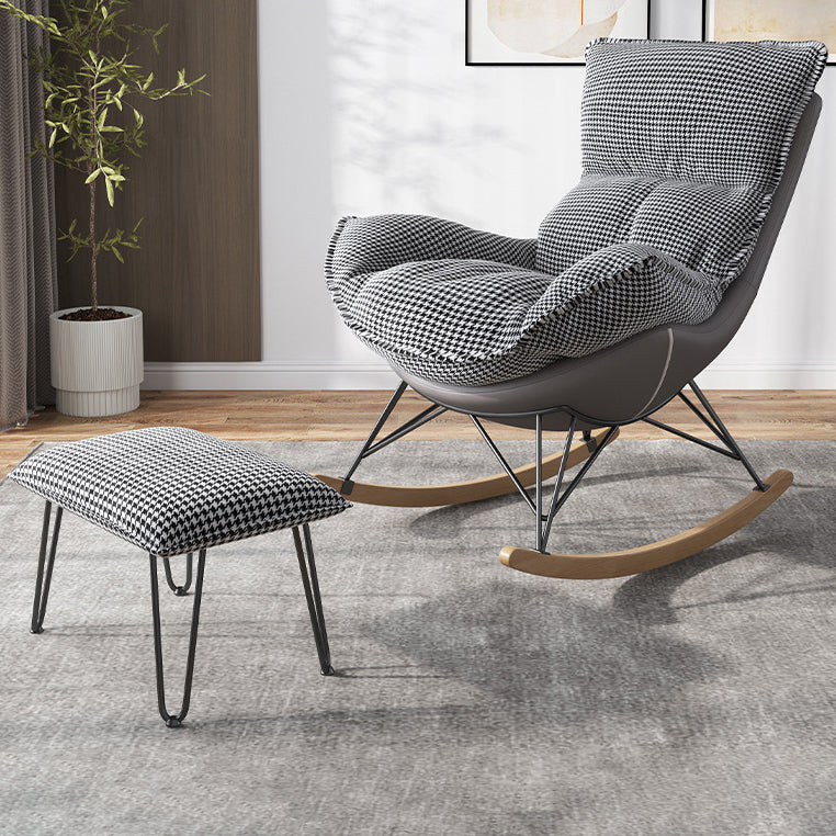 Modern Leisure Chaise Rocking Chair Lounge Upholstered Chaise for Living Room