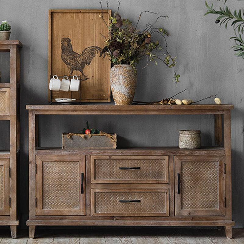 Farmhouse Sideboard Table Home Wooden Server with 1/2/3-Drawer for Dining Room