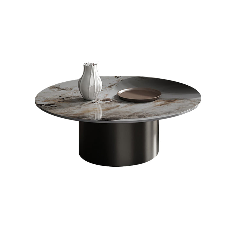 Slate Coffee Table Round Nesting Coffee Table Set with Pedestal Legs