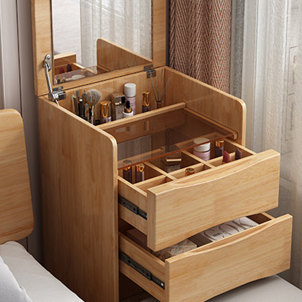Contemporary 3 Drawer & Jewelry Vanity Desk Wood Makeup Vanity Desk