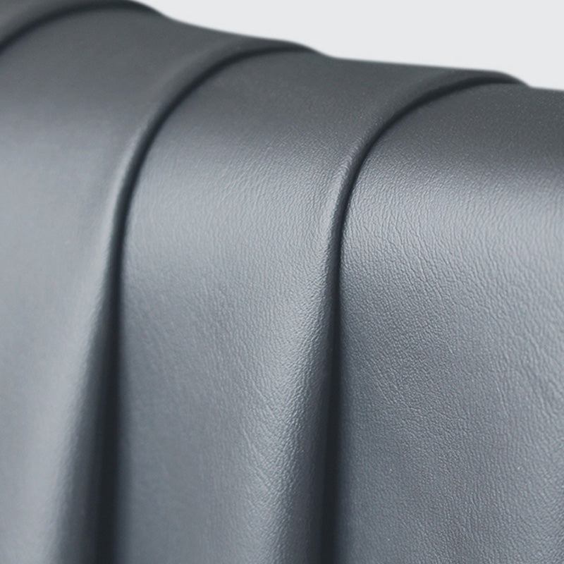 32" Wide Contemporary Sofa Leather Gray Seating for Living Room