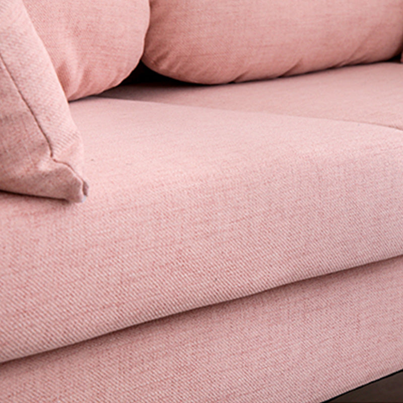 26" Wide Contemporary Sofa Fabric Pillows Stationary Seating with Storage