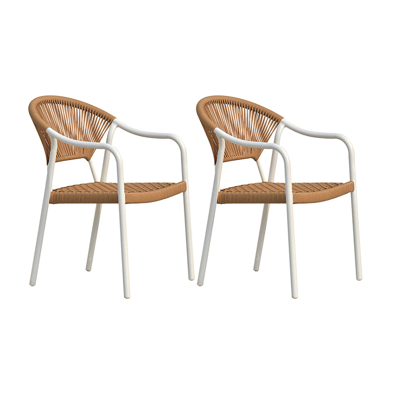 Tropical with Arm Dining Armchair Open Back Patio Dining Armchair