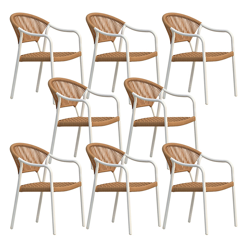 Tropical with Arm Dining Armchair Open Back Patio Dining Armchair