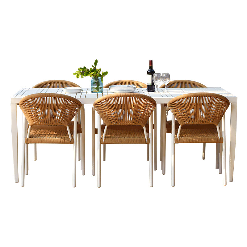 Tropical with Arm Dining Armchair Open Back Patio Dining Armchair