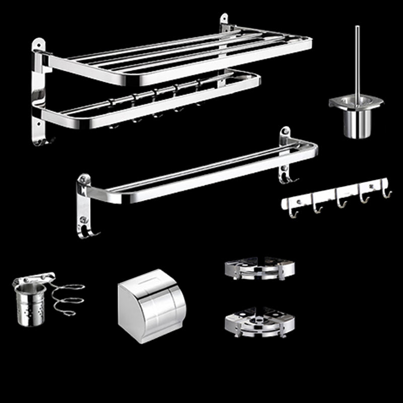Modern Bathroom Hardware Set Silver Metal Bathroom Accessory
