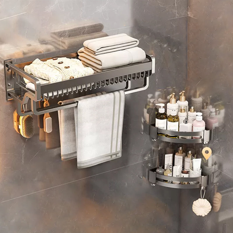 Modern Bathroom Hardware Set Grey Metal Bathroom Accessory Kit Anti-corrosion