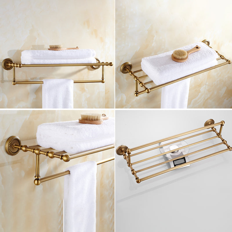 Traditional Bathroom Hardware Set Gold Metal Bathroom Accessory Kit