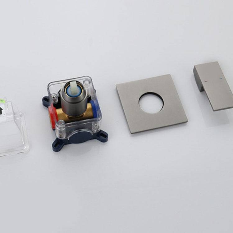 Wall Mounted Bathtub Faucet Handheld Shower Head Rod Handle Faucet