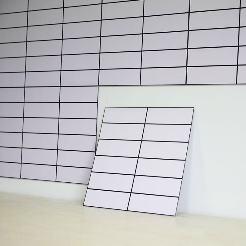 Tile-Peel & Stick Rectangle White Plastic Waterproof Tile-Peel & Stick for Shower 10 Pack