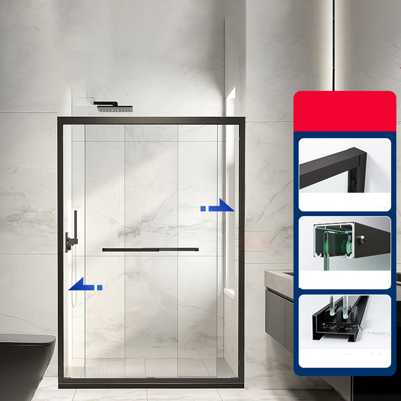 Single Sliding Semi-Frameless Shower Door Silver Clear Shower Doors