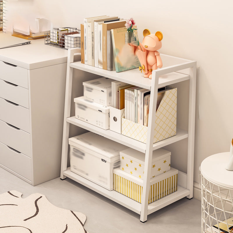 Contemporary Open Back Bookshelf Metal Book Organizer with Storage Space