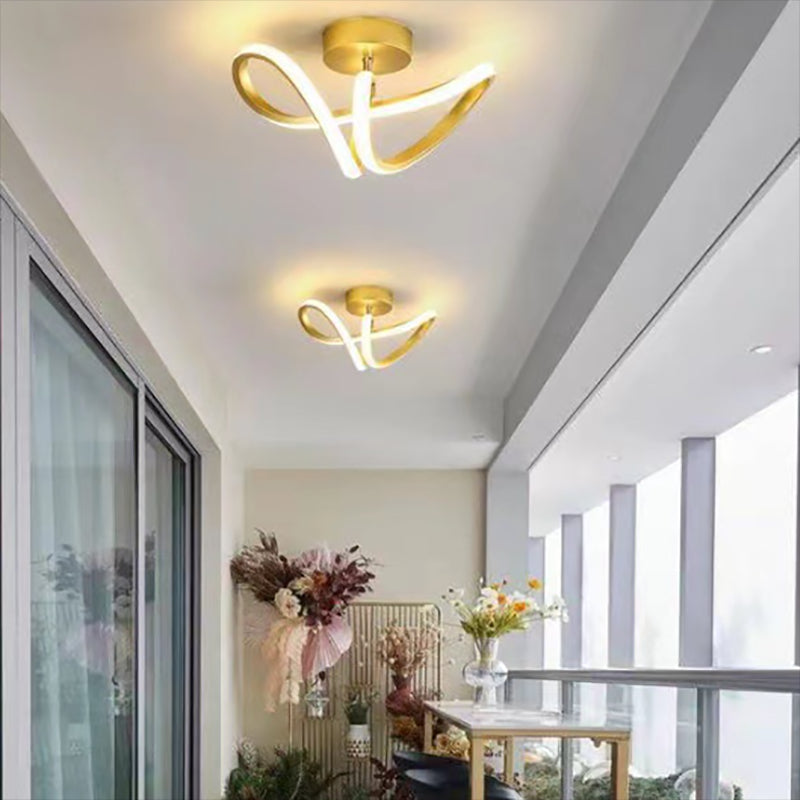 Geometric Semi Flush Light Modern Metal Semi Flush Mount Light Fixture