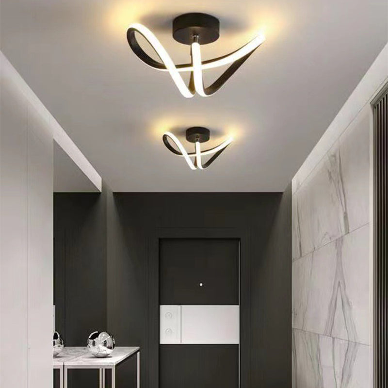 Geometric Semi Flush Light Modern Metal Semi Flush Mount Light Fixture