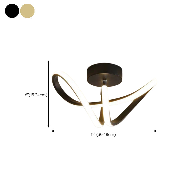 Geometric Semi Flush Light Modern Metal Semi Flush Mount Light Fixture
