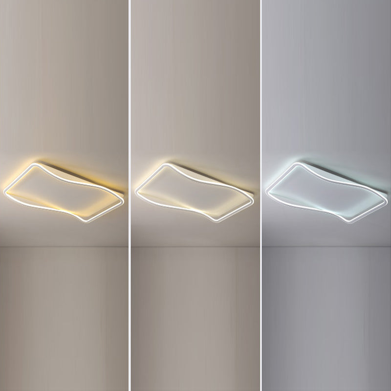Rectangle Flush Light Modern Metal Flush Mount Light Fixture