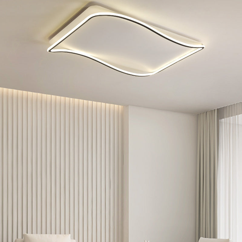 Rectangle Flush Light Modern Metal Flush Mount Light Fixture