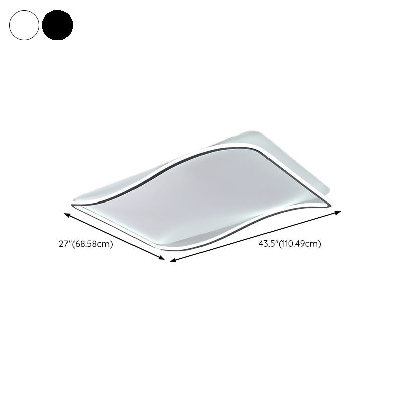 Rectangle Flush Light Modern Metal Flush Mount Light Fixture