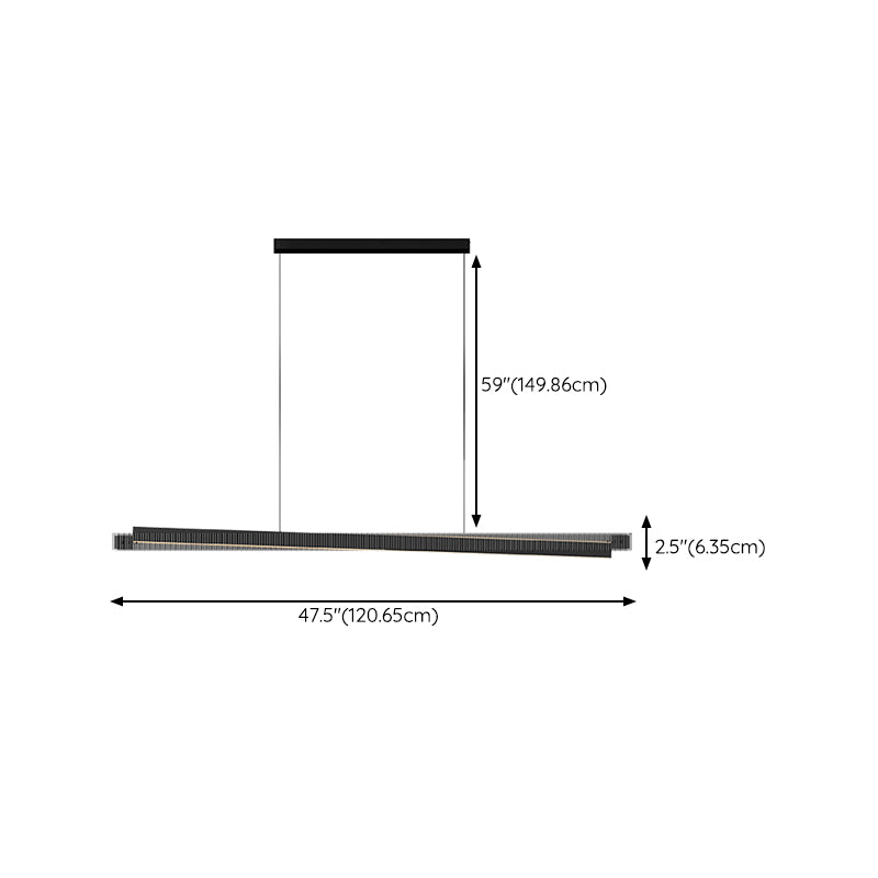 Black Ceiling Pendant Light Modern LED Island Fixture for Kitchen