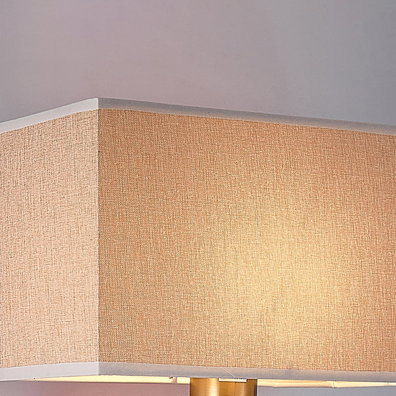 Metal Modern Wall Sconce Rectangle Shape Wall Light with Fabric Shade for Study