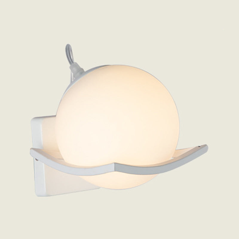 Modern Wall Sconce Metal Ball Shape Wall Light with Glass Shade for Living Room