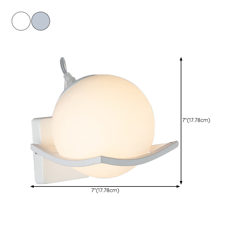 Modern Wall Sconce Metal Ball Shape Wall Light with Glass Shade for Living Room