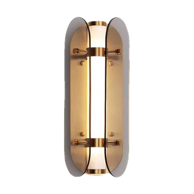 Modern Glass Wall Sconce Cylinder Shape Wall Light with Acrylic Shade for Living Room