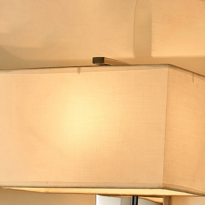 Metal Modern Wall Sconce Rectangle Shape Wall Light with Fabric Shade for Living Room