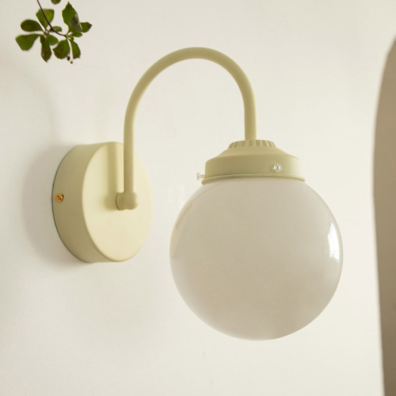 Household Wall Light Fixture Metallic Wall Light Sconce with Glass Shade for Bedroom