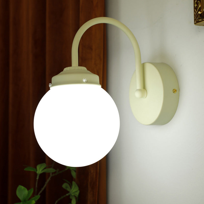Household Wall Light Fixture Metallic Wall Light Sconce with Glass Shade for Bedroom