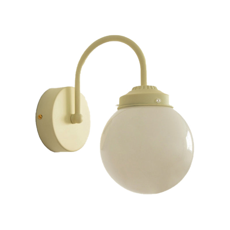 Household Wall Light Fixture Metallic Wall Light Sconce with Glass Shade for Bedroom